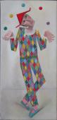 Harlequin juggler / Oil on canvas, 25″ x 12″ (c. 1996)