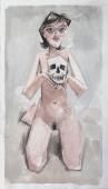Study for `Girl with a skull’